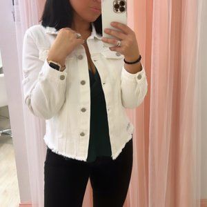 White Distressed Denim Jacket